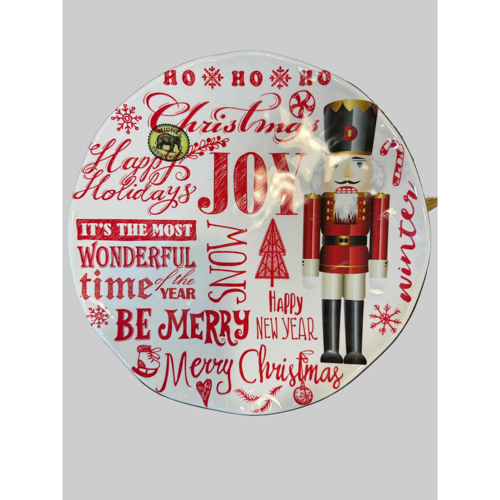 Ho Ho Ho Cookie Plate Melamine - Zinnias Gift Boutique