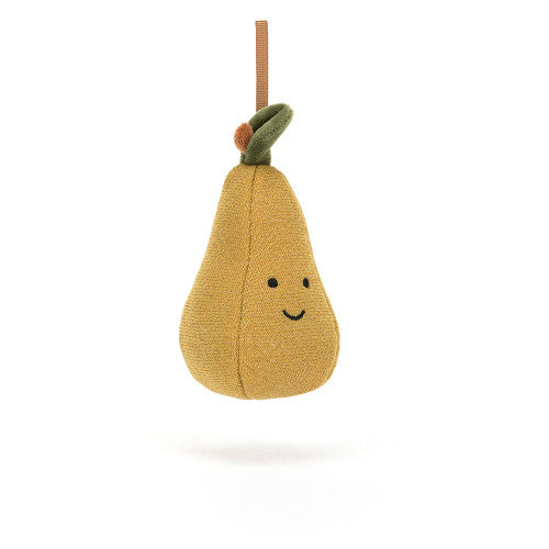 Festive Folly Pear Ornament Jellycat - Zinnias Gift Boutique