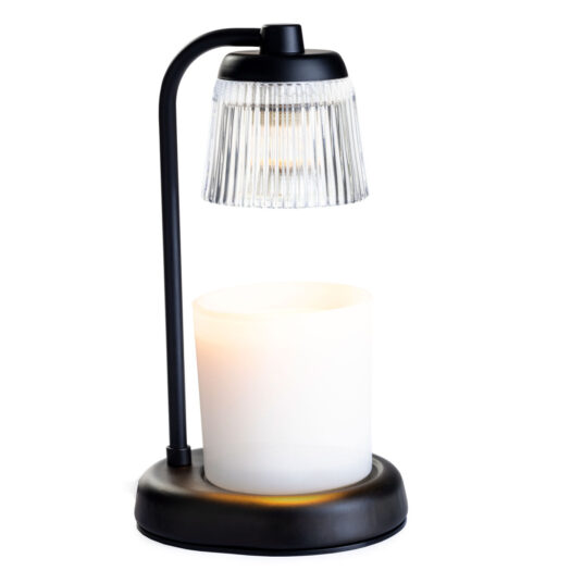 Fluted Glass Candle Warmer Lamp Black - Zinnias Gift Boutique