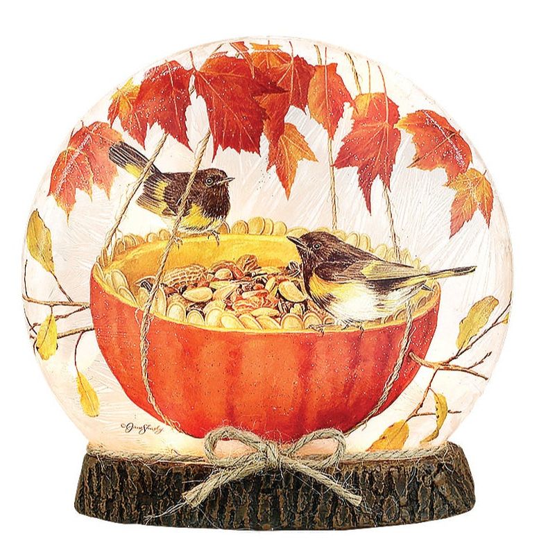 Fall Birds Feeding orb prelit - Zinnias Gift Boutique