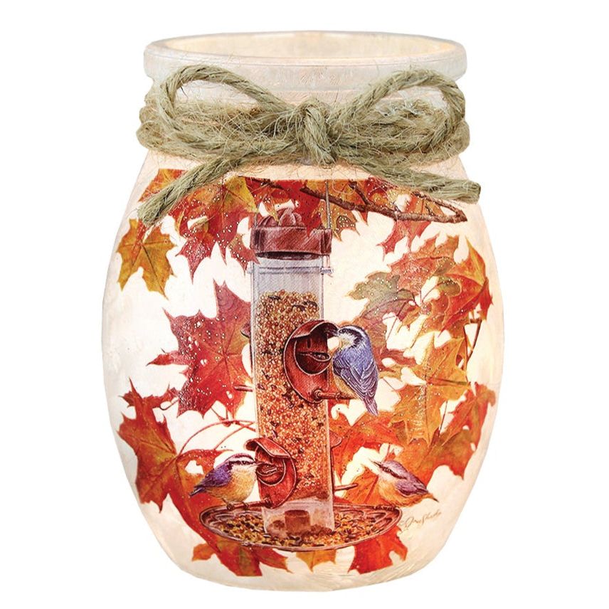 Fall Birds Feeding Sm Prelit Light - Zinnias Gift Boutique