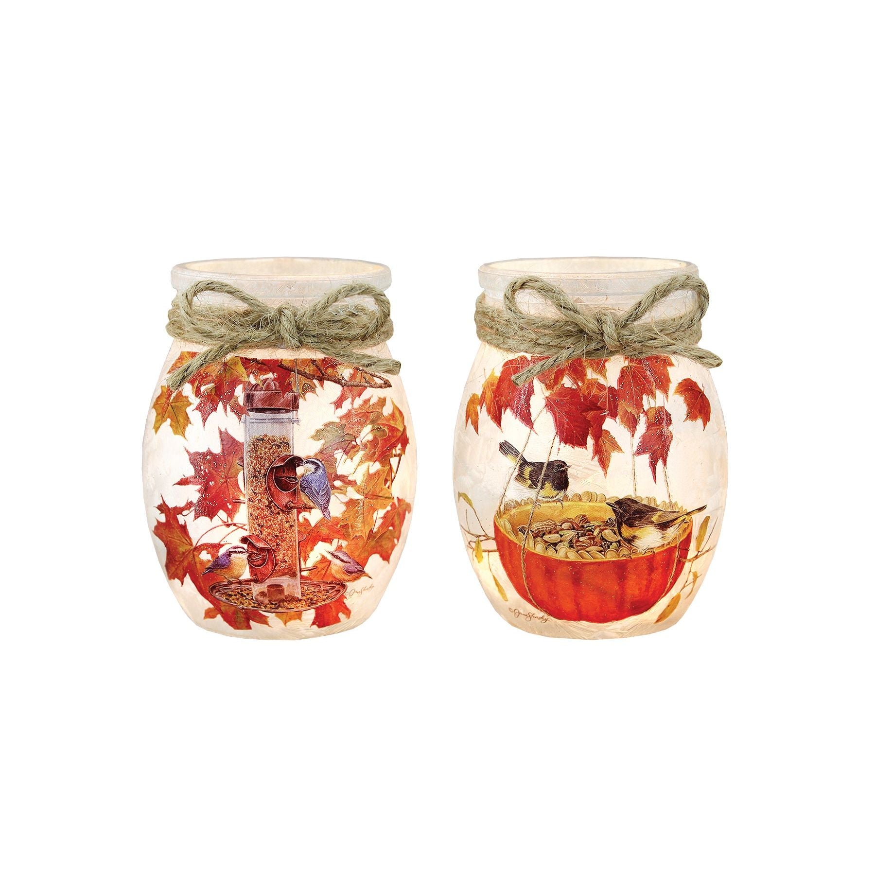 Fall Birds Feeding Sm Prelit Light - Zinnias Gift Boutique