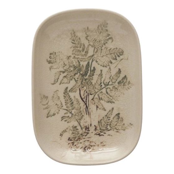 Botanical Debossed Plate - Zinnias Gift Boutique