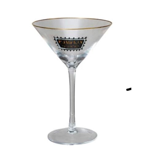 10 oz. Cocktail Glass w/ Gold Rim &amp; Halloween Saying