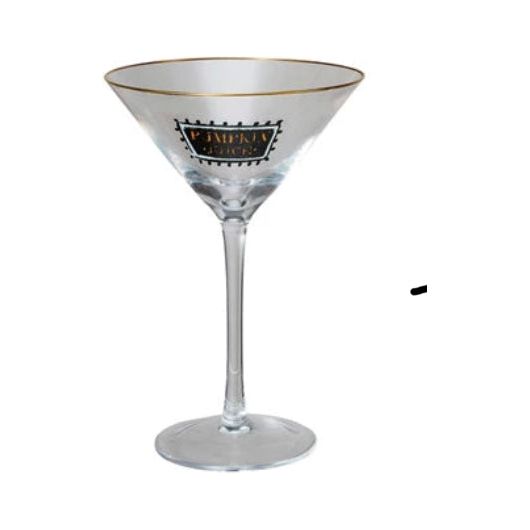 Cocktail Glass Gold Rim & Halloween Saying - Zinnias Gift Boutique