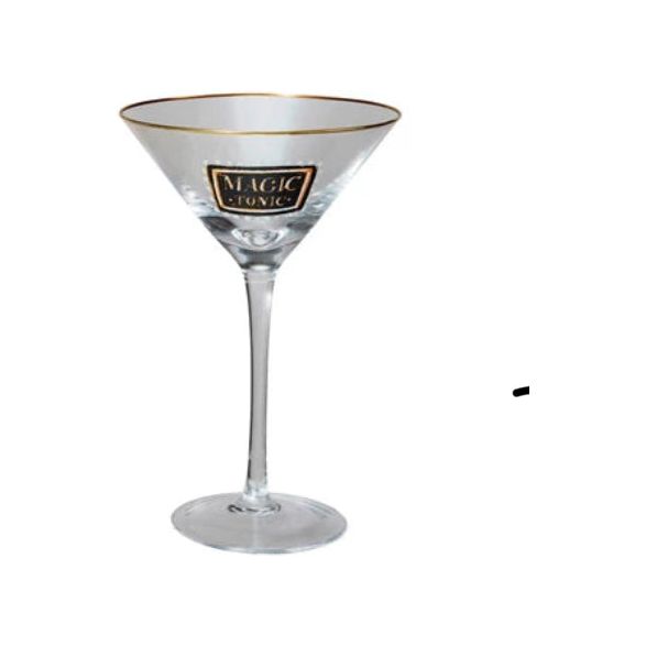 Cocktail Glass Gold Rim & Halloween Saying - Zinnias Gift Boutique