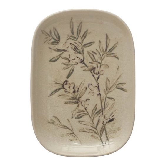 Botanical Debossed Plate - Zinnias Gift Boutique