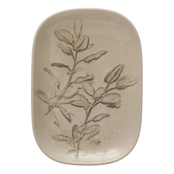 Botanical Debossed Plate - Zinnias Gift Boutique