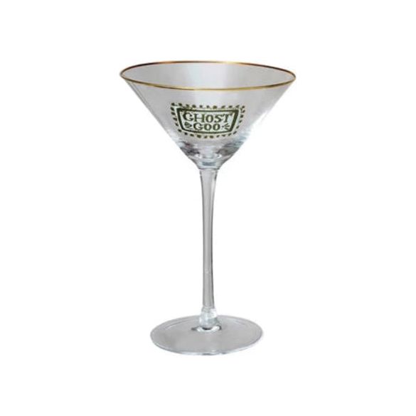 Cocktail Glass Gold Rim & Halloween Saying - Zinnias Gift Boutique