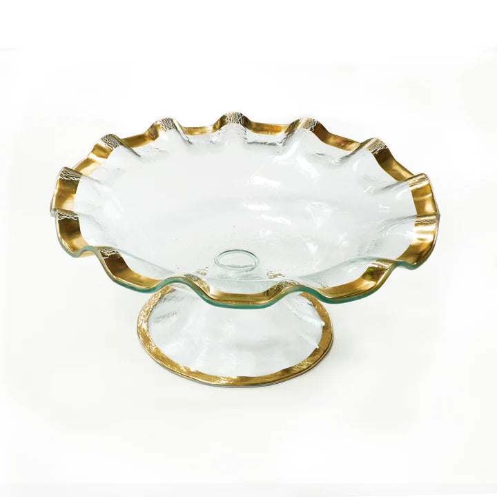 Ruffle Footed Serving Bowl 13&quot; - Zinnias Gift Boutique