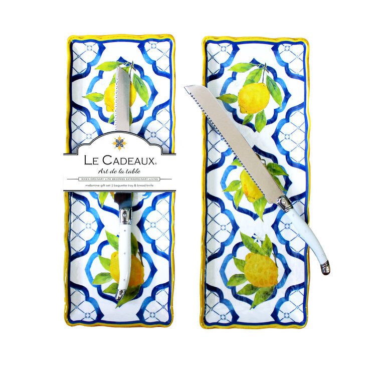 Baguette Tray with Bread Knife Gift Palermo - Zinnias Gift Boutique