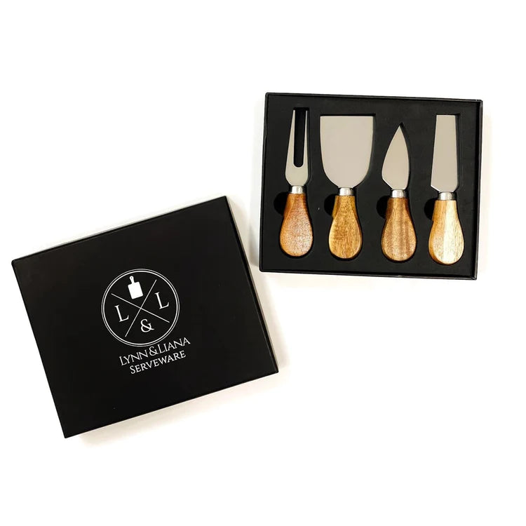 Cheese Knife Sets - Acacia Handle - Zinnias Gift Boutique