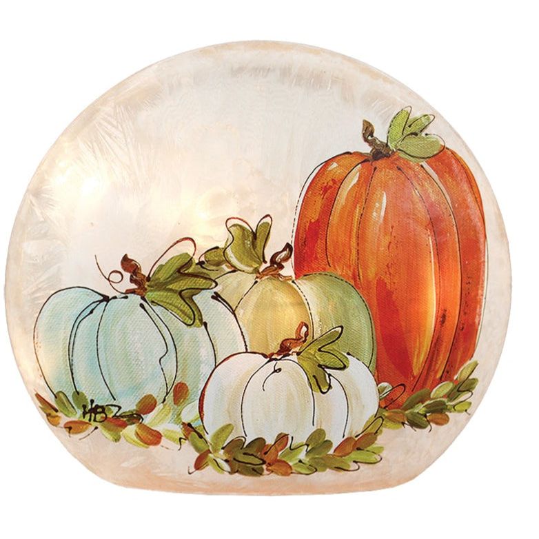 Fall Pumpkin Prelit Round Orb - Zinnias Gift Boutique