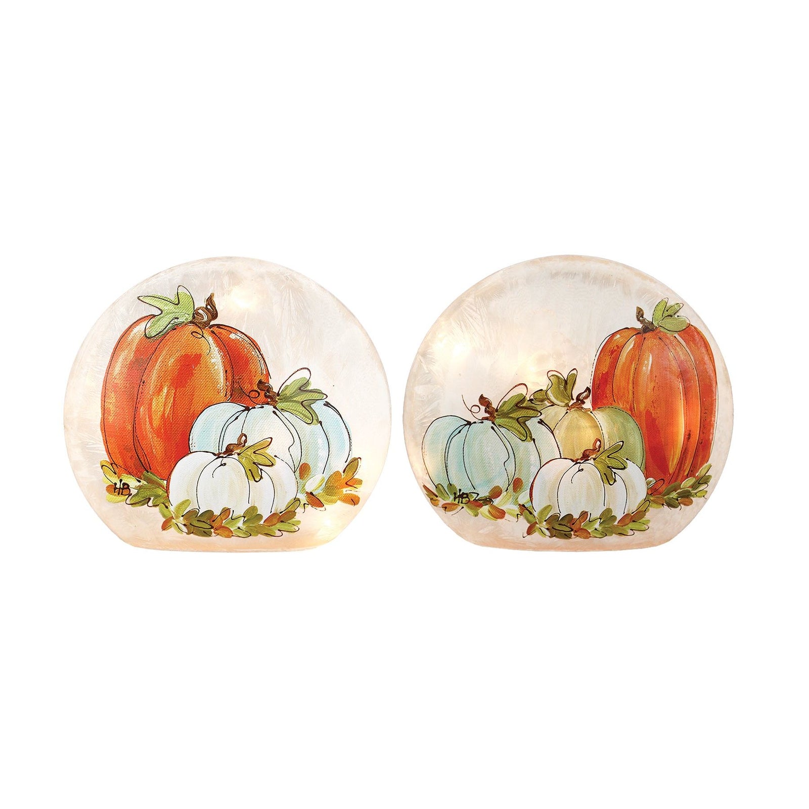 Fall Pumpkin Prelit Round Orb - Zinnias Gift Boutique