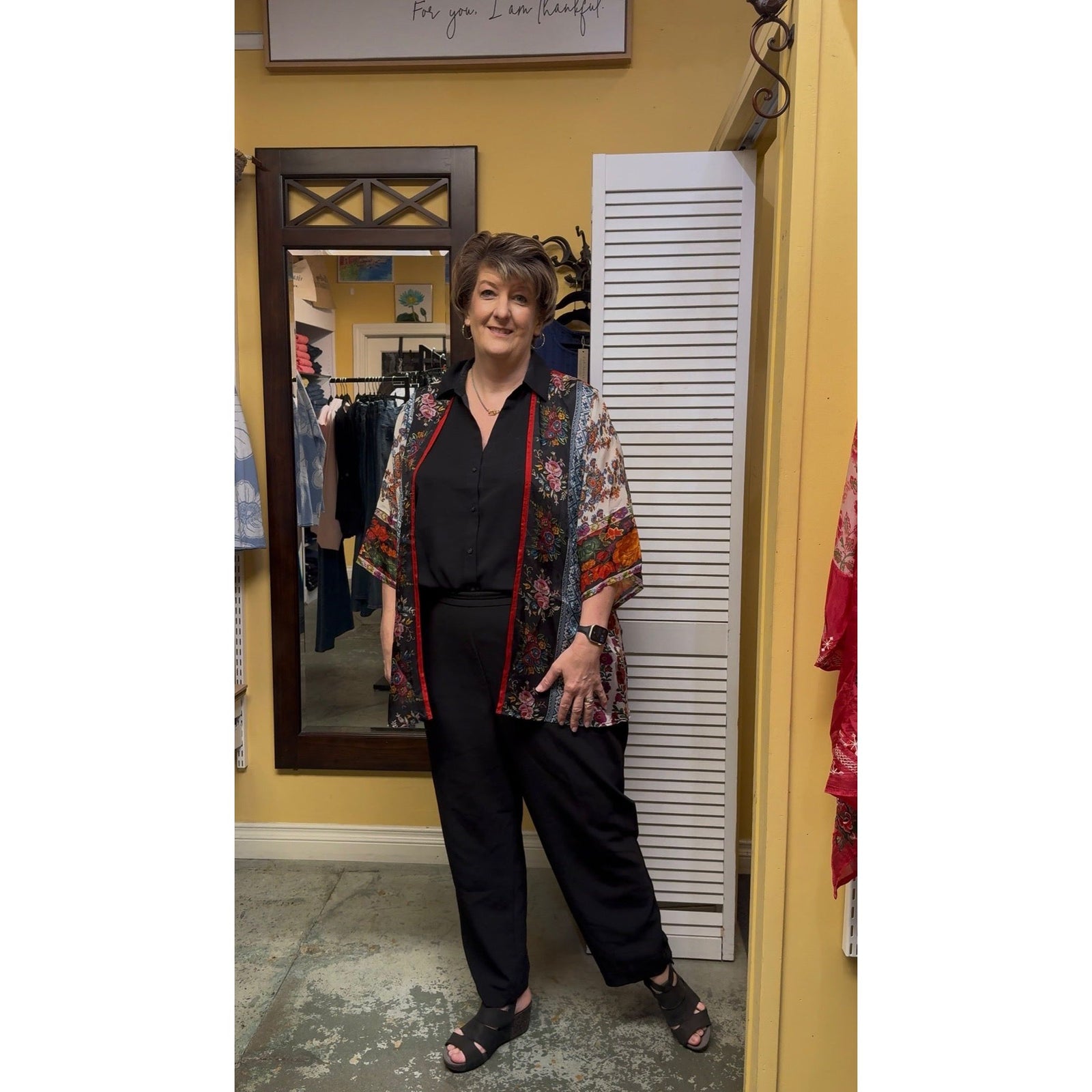 Print Rayon Kimono - Zinnias Gift Boutique
