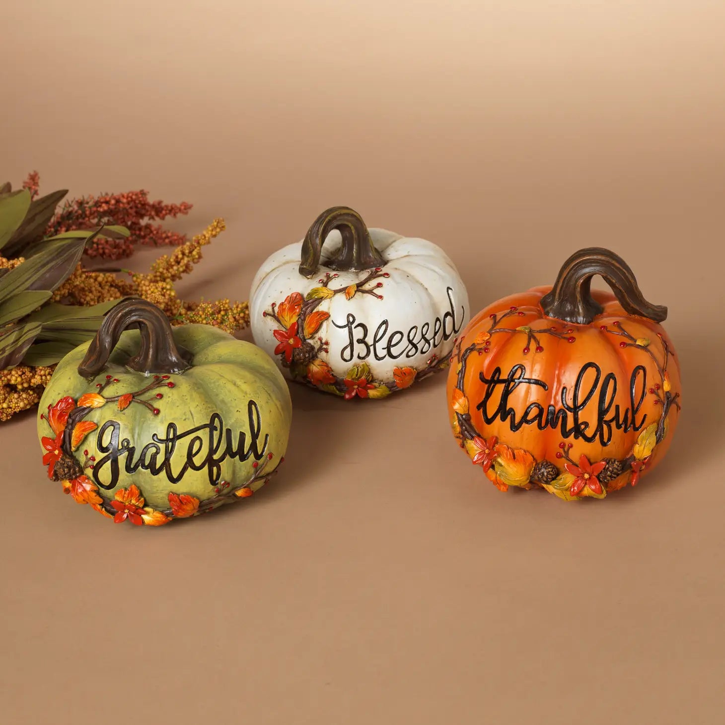 harvest pumpkin resin 5"L - Zinnias Gift Boutique