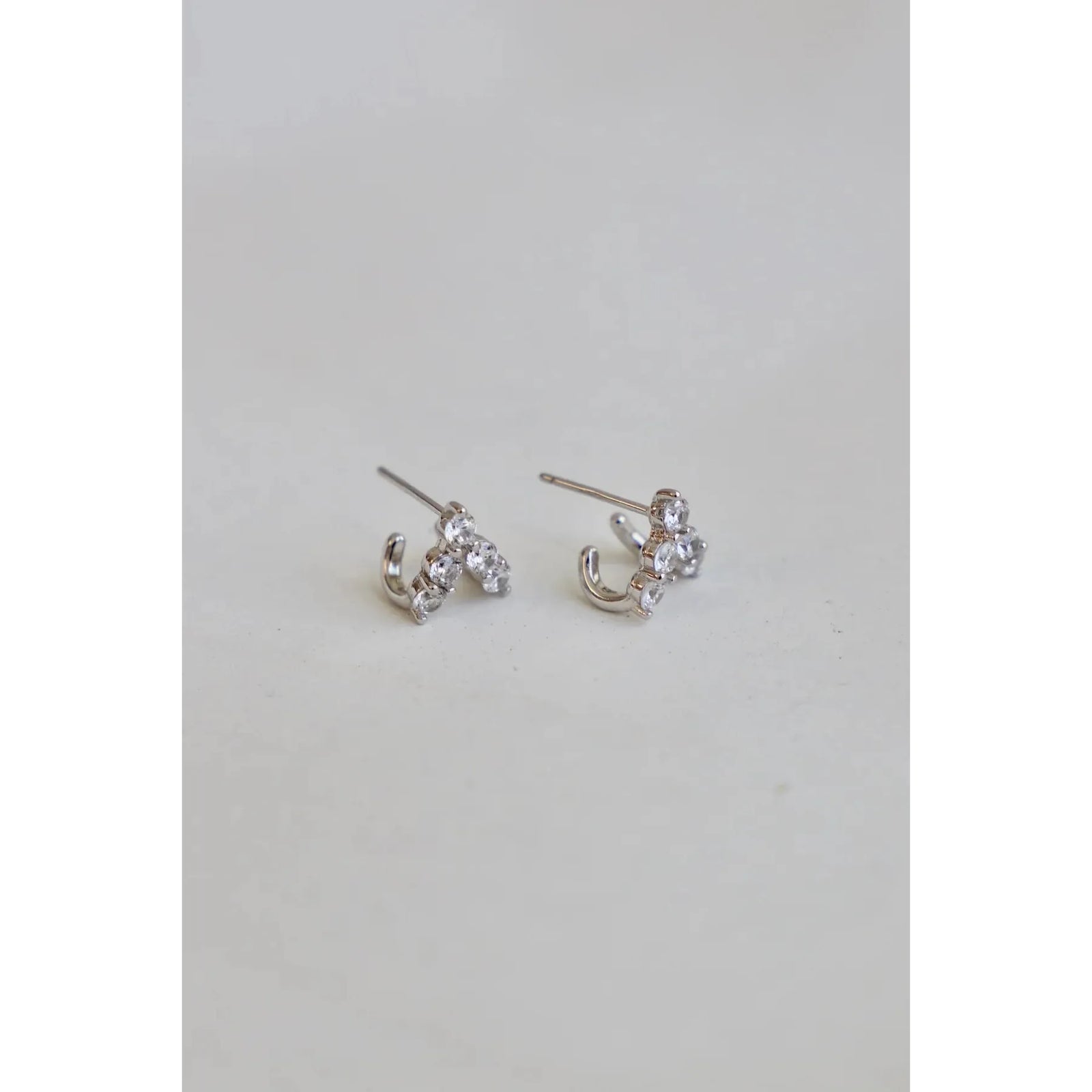 Double the Luck CZ Hoop Silver - Zinnias Gift Boutique