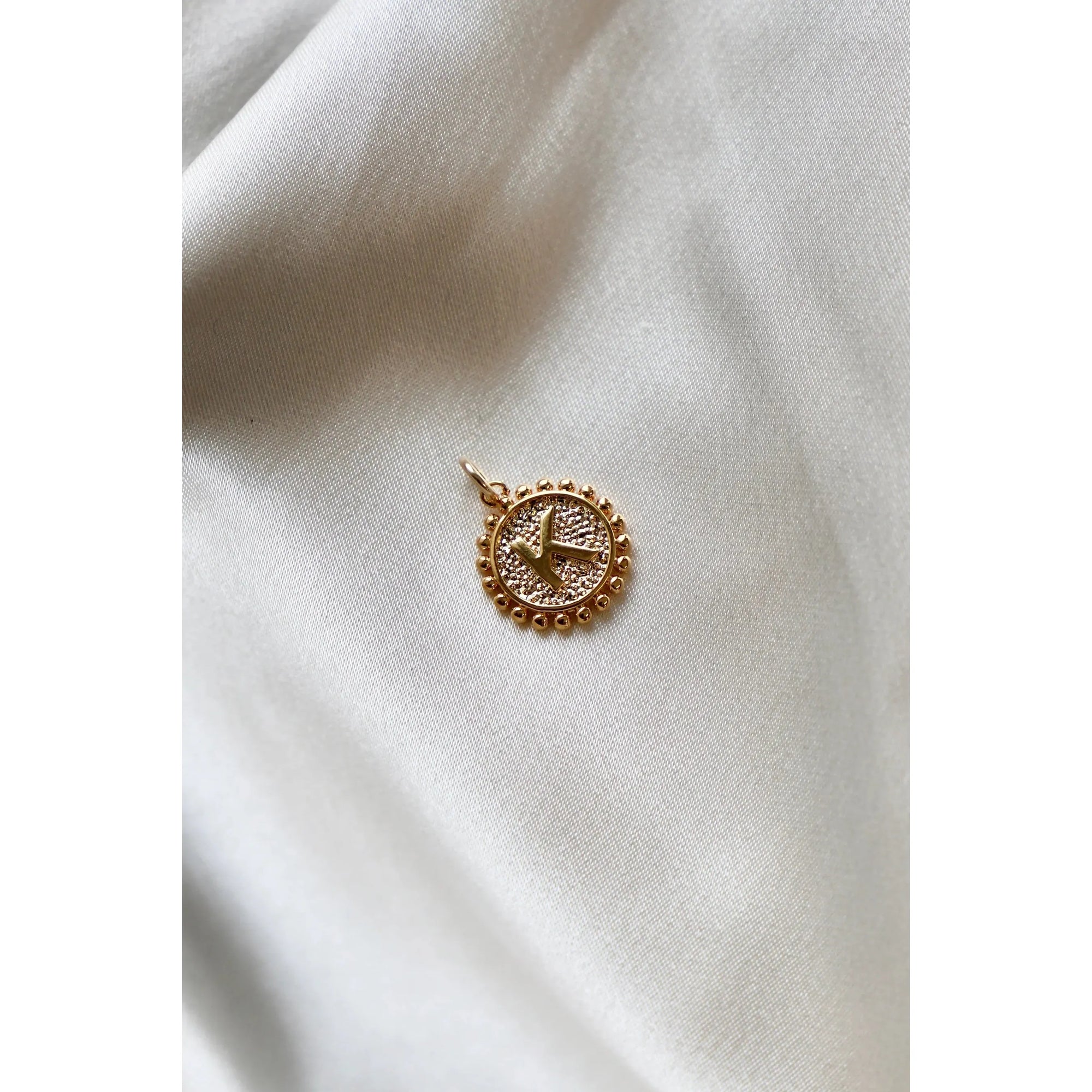 Circular Initial Coin Charm - Zinnias Gift Boutique