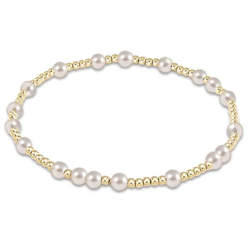 hope unwritten 4mm bead bracelet - pearl - Zinnias Gift Boutique
