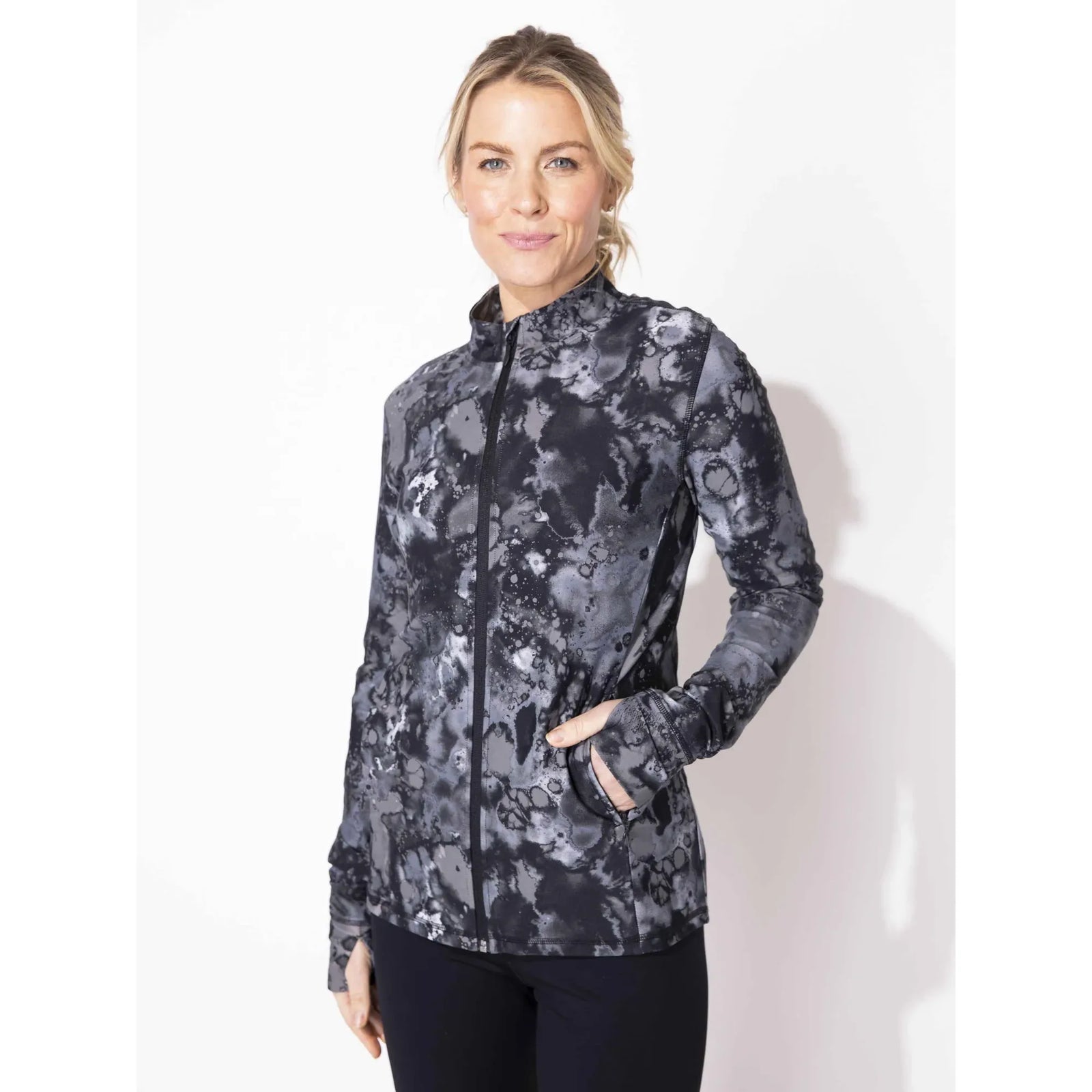 Zip Jacket Fog - Zinnias Gift Boutique