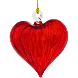Red Heart Glass  Ornament - Zinnias Gift Boutique
