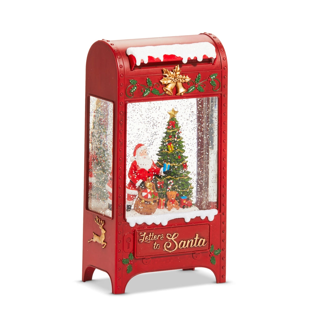 Santa and Tree Lighted Water Mailbox - Zinnias Gift Boutique