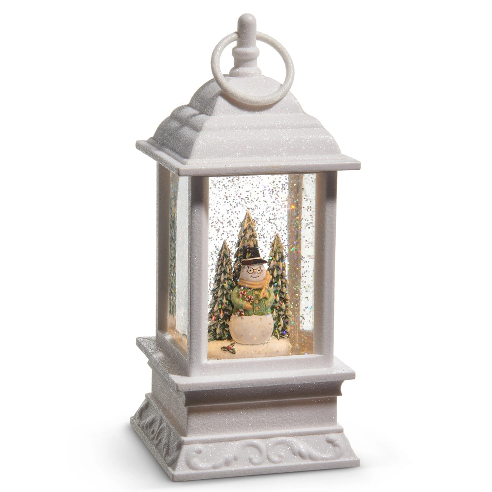 Woodland Snowman Lighted Water Lantern - Zinnias Gift Boutique