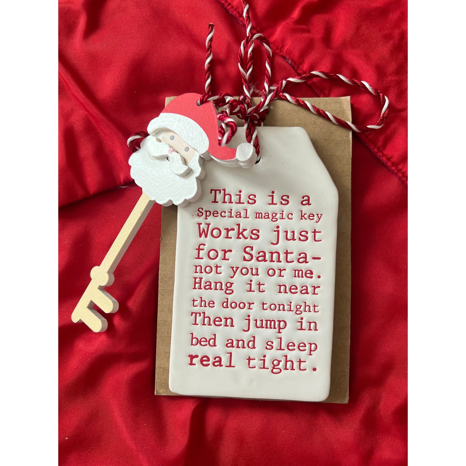 Ceramic Santa Key Ornament - Zinnias Gift Boutique