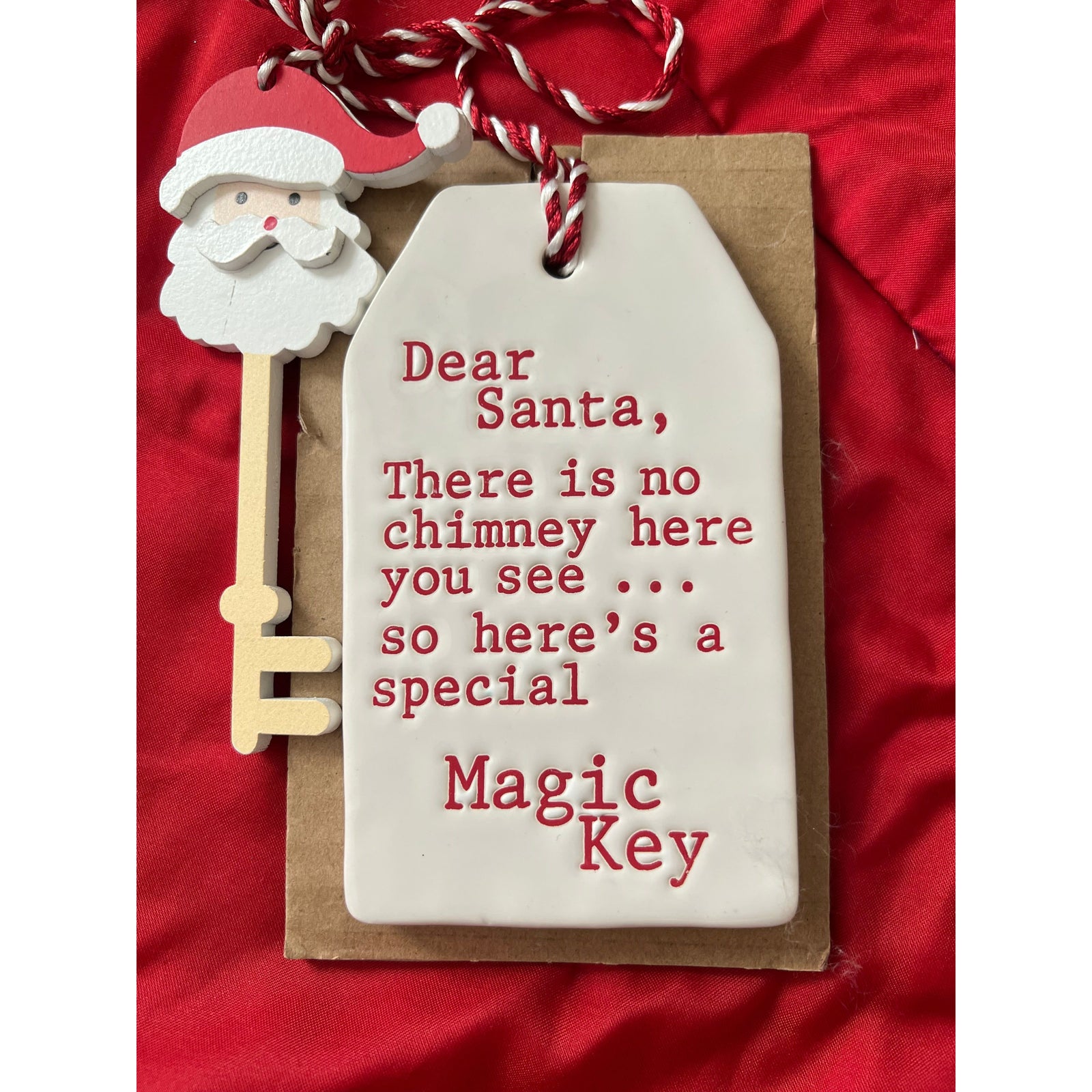 Ceramic Santa Key Ornament (no chimney) - Zinnias Gift Boutique