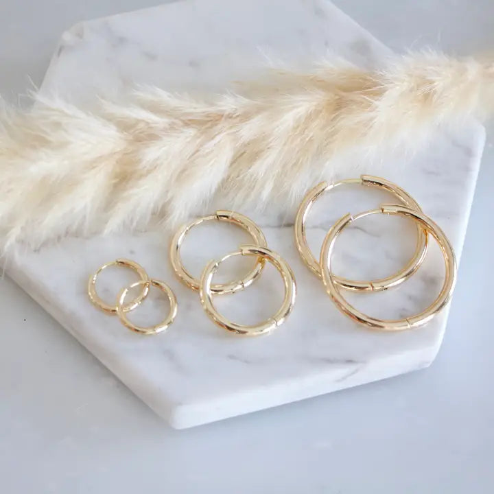 Hoop Earrings Gold - Zinnias Gift Boutique