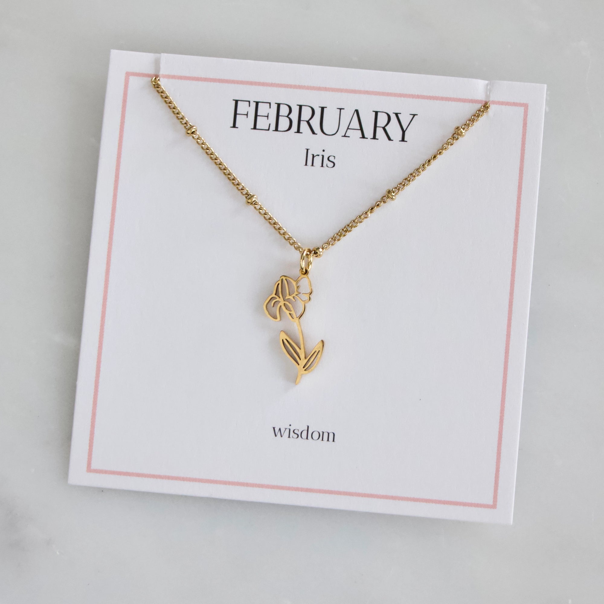 Birth Flower Necklaces - Waterproof - Zinnias Gift Boutique