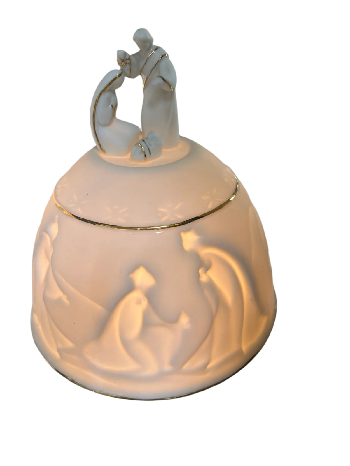 Porcelain Light up Nativity Scene round