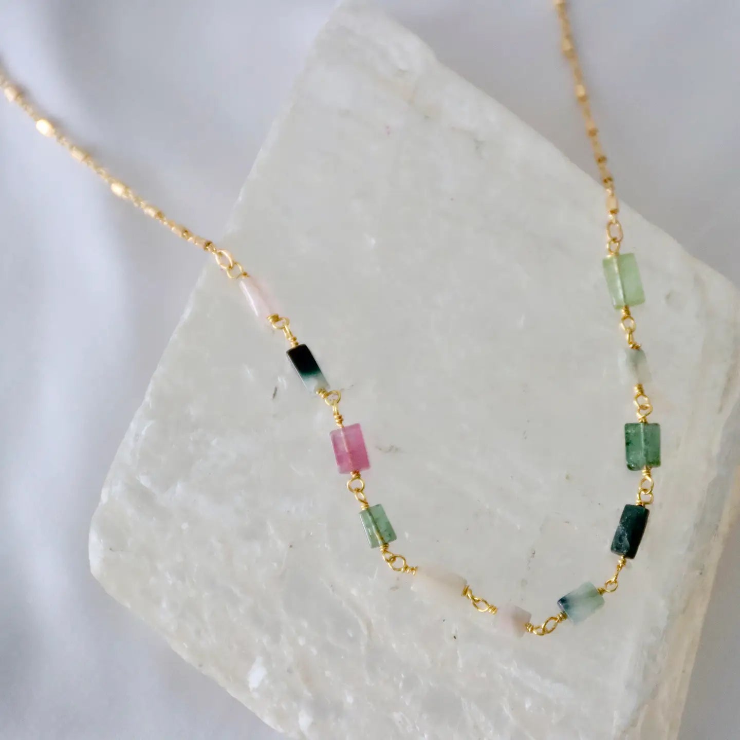 Tourmaline Chip Necklace - Zinnias Gift Boutique