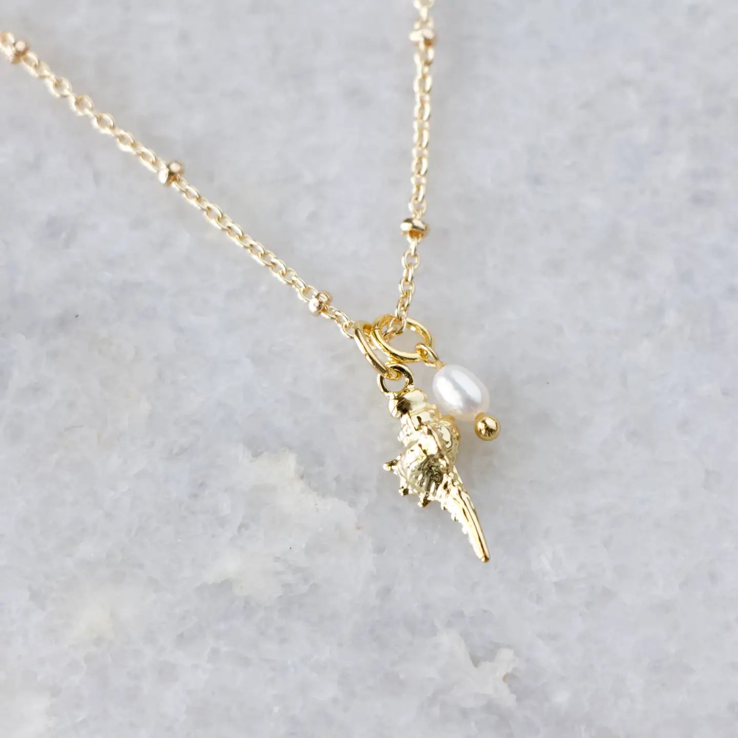 Mini Shell and Pearl Necklace - Zinnias Gift Boutique