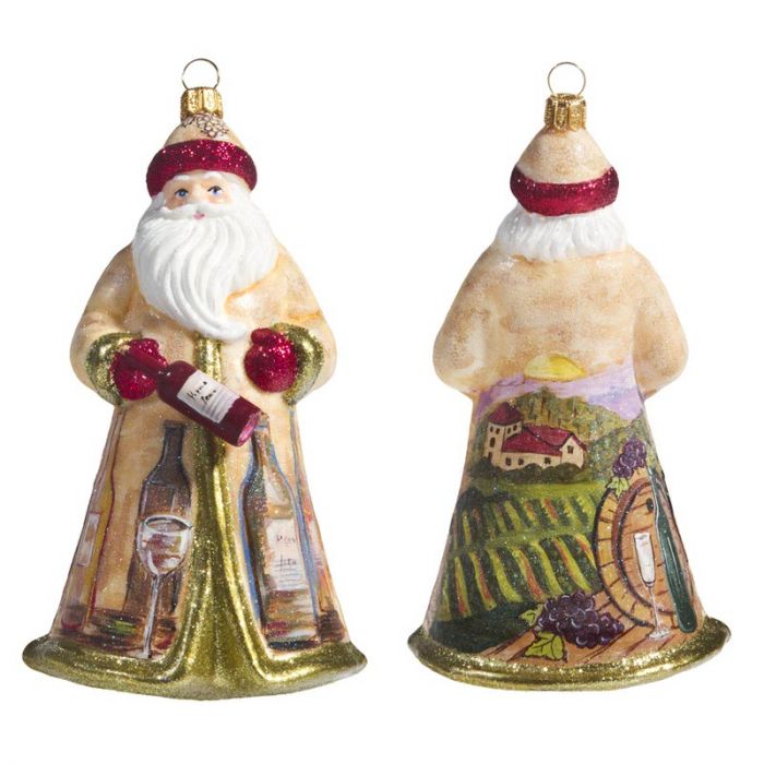 Hand Crafted Painted Glitterazzi Santa - Zinnias Gift Boutique