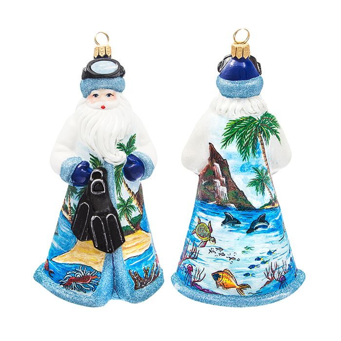 Hand Crafted Painted Glitterazzi Santa - Zinnias Gift Boutique
