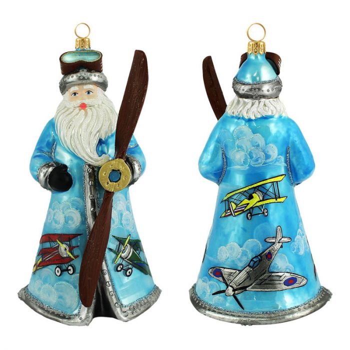 Hand Crafted Painted Glitterazzi Santa - Zinnias Gift Boutique