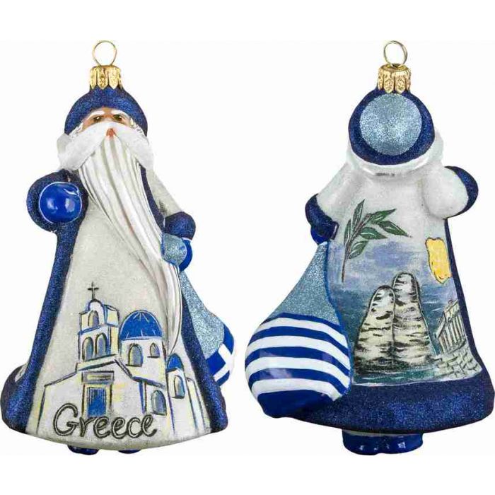 Hand Crafted Painted Glitterazzi Santa - Zinnias Gift Boutique