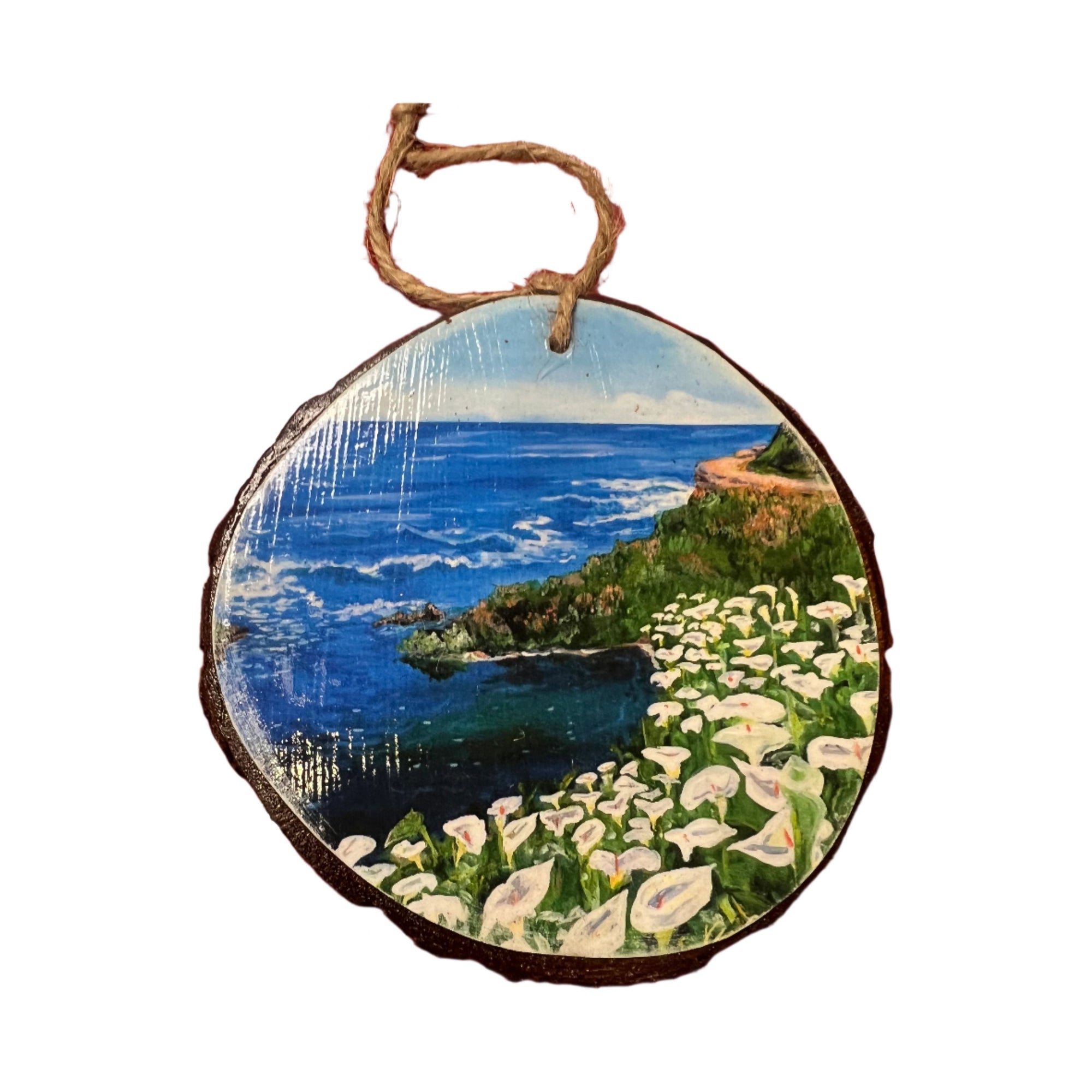 Local Artist Wood Ornament - Zinnias Gift Boutique