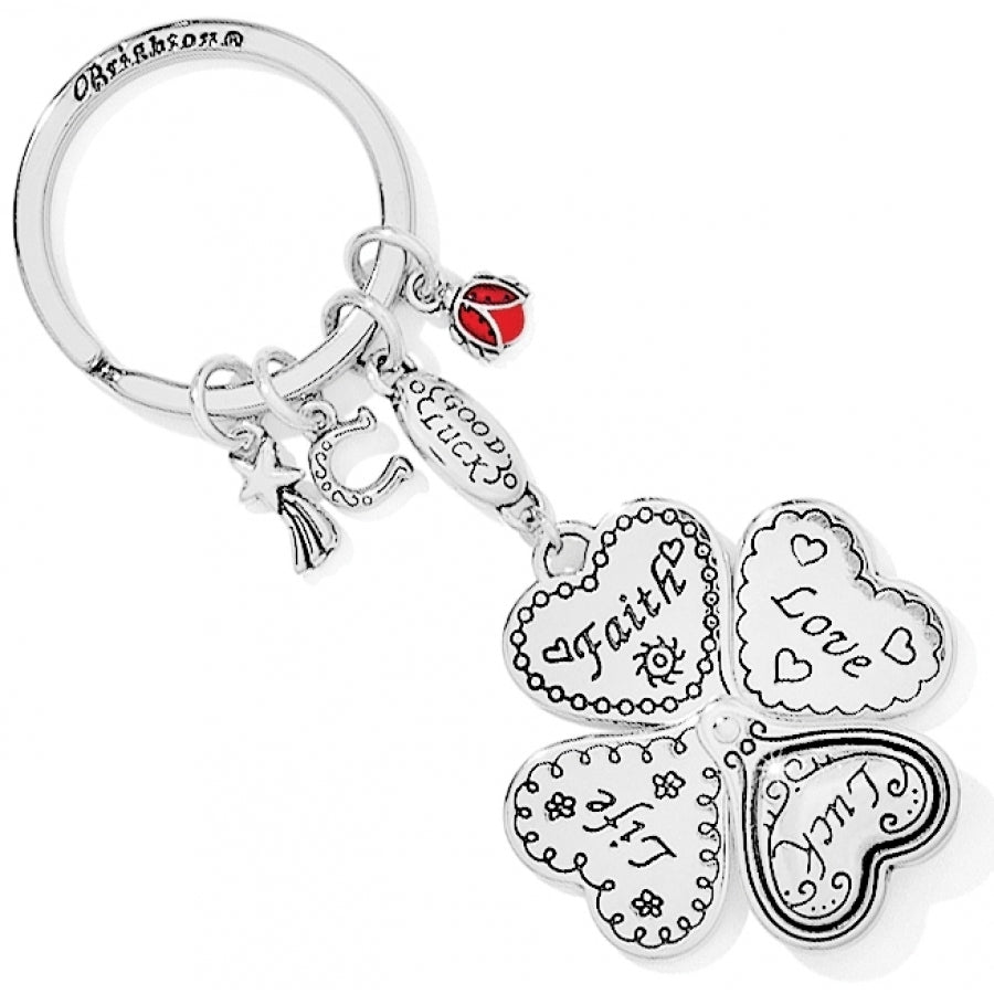 Lucky Clover Heart Key Fob - Zinnias Gift Boutique
