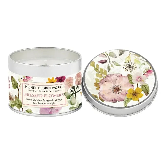 Pressed Flowers Travel Candle - Zinnias Gift Boutique
