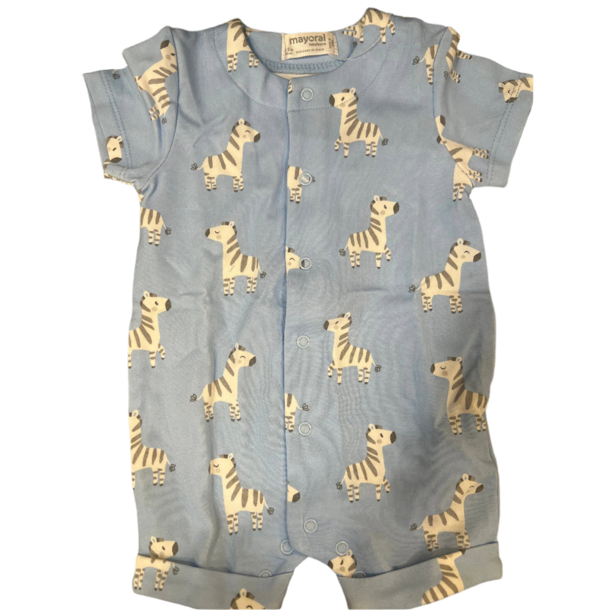 Zebra repeat print on blue background short all - Zinnias Gift Boutique