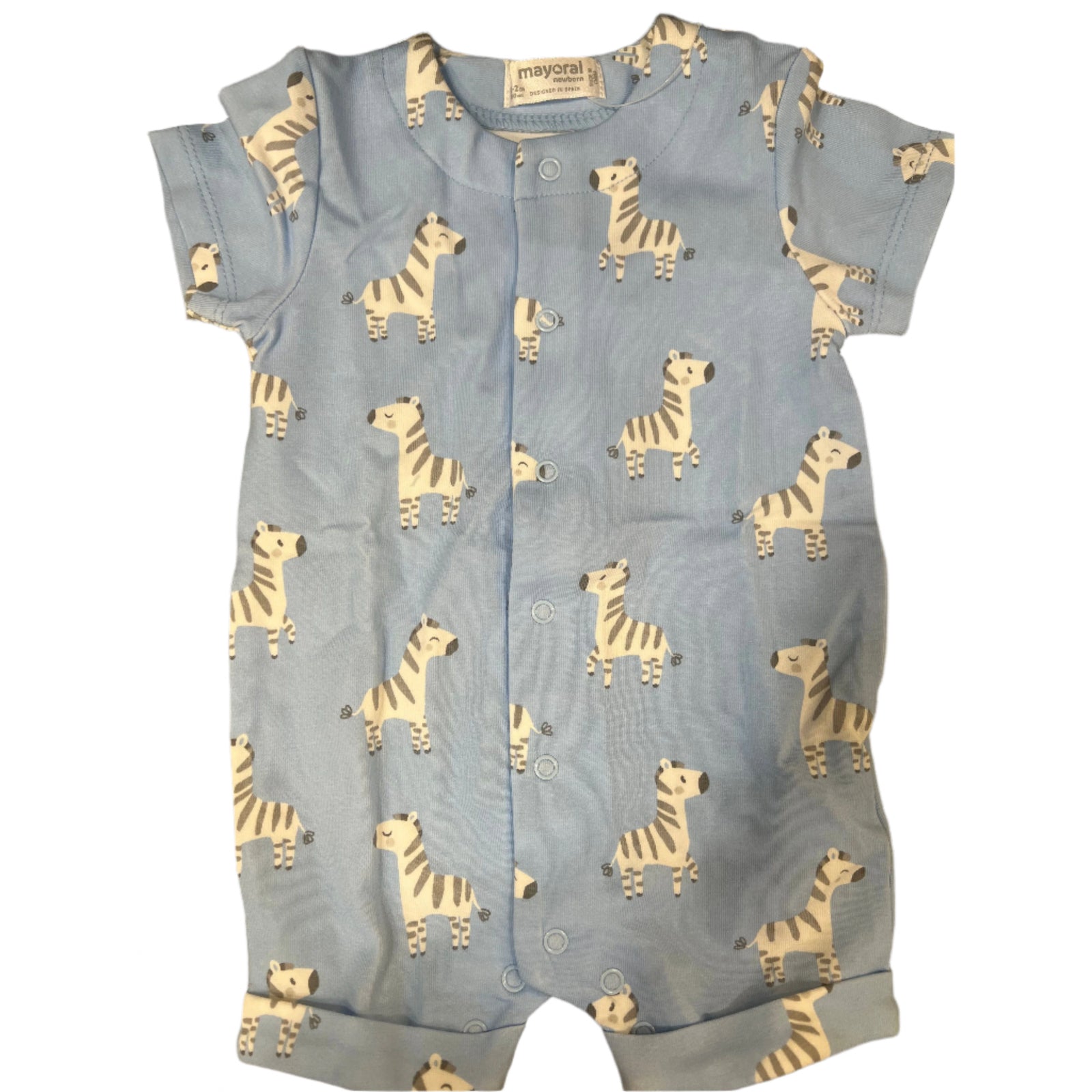 Zebra repeat print on blue background short all - Zinnias Gift Boutique