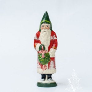 Red Forest Santa with Kissing Ball - Zinnias Gift Boutique
