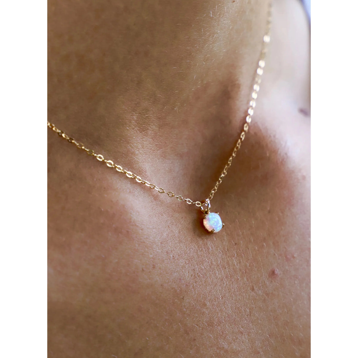Opal Drop Necklace Gold - Zinnias Gift Boutique