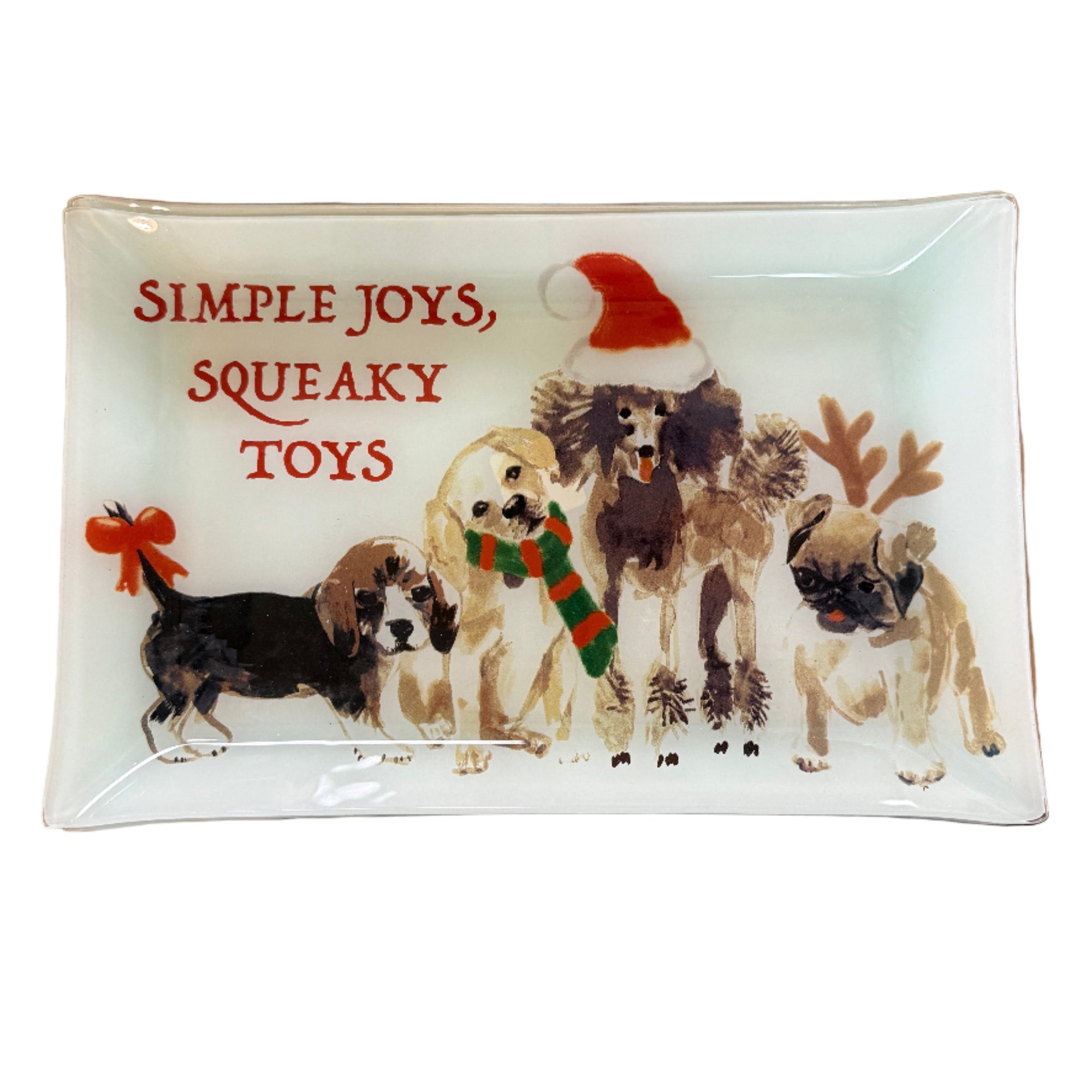 Glass Platter Simple Joys Dogs - Zinnias Gift Boutique