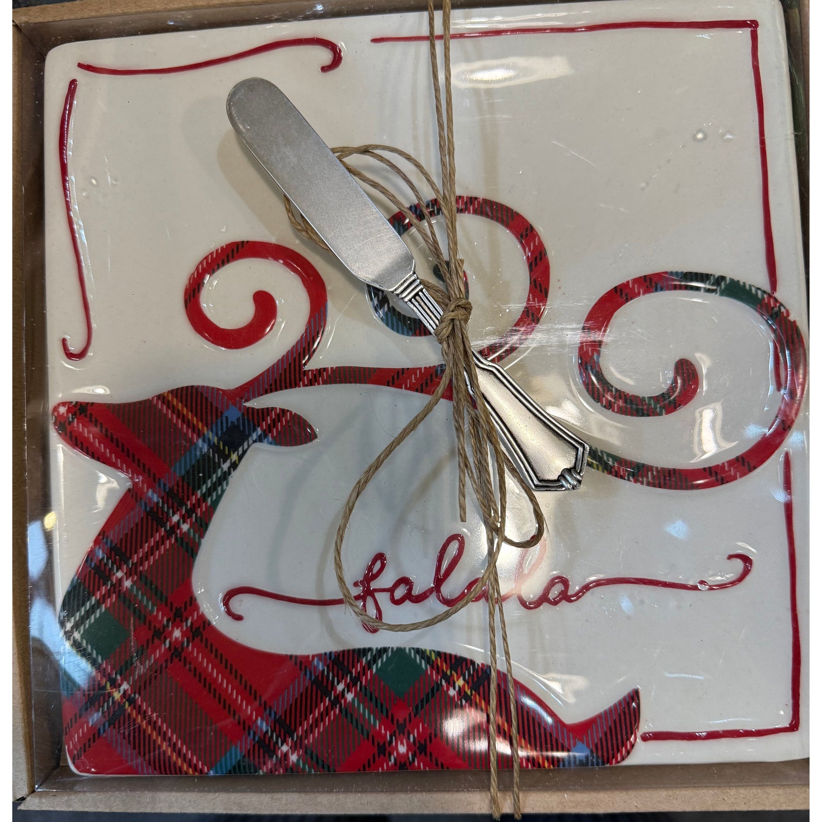 Platter with spreader - Zinnias Gift Boutique
