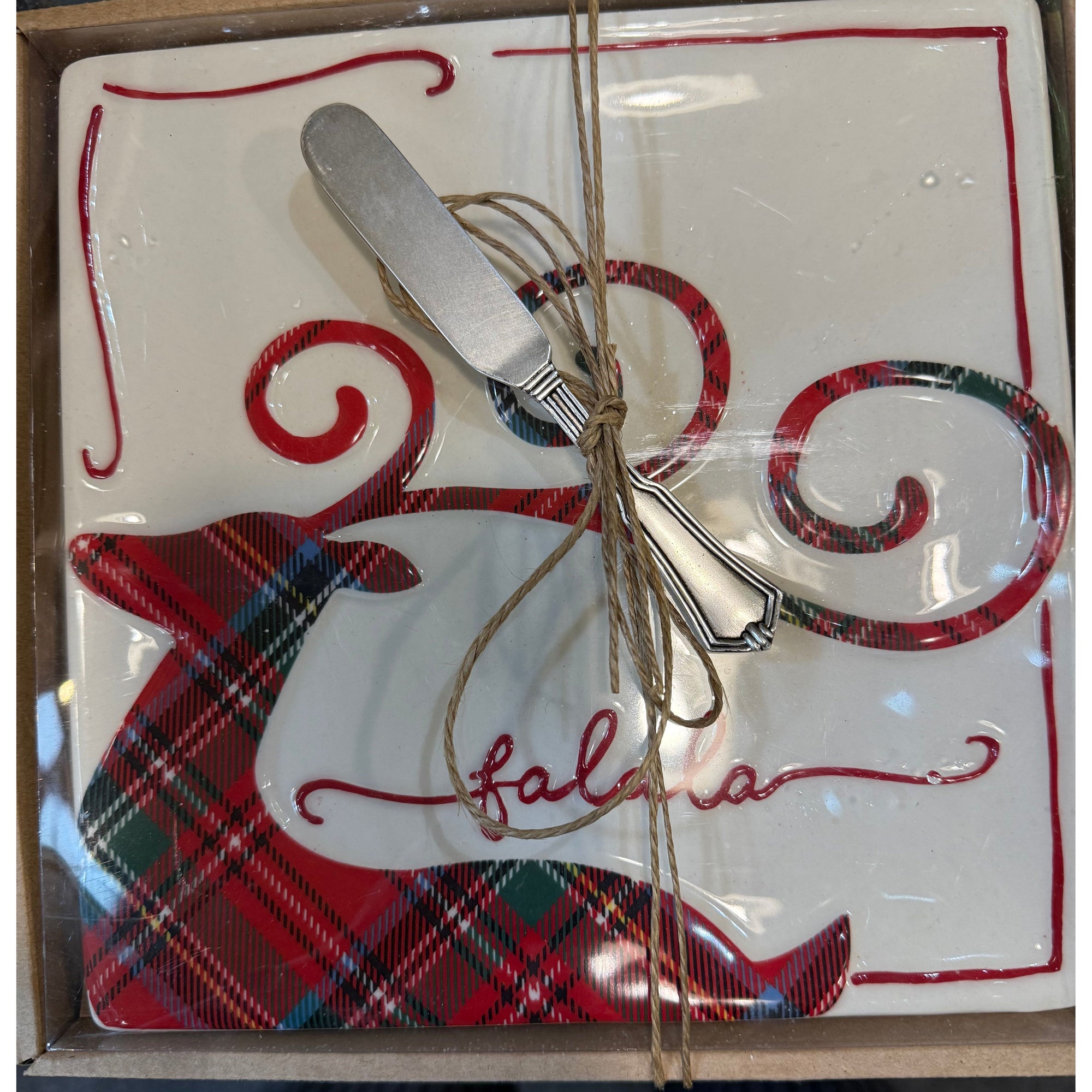 Platter with spreader - Zinnias Gift Boutique