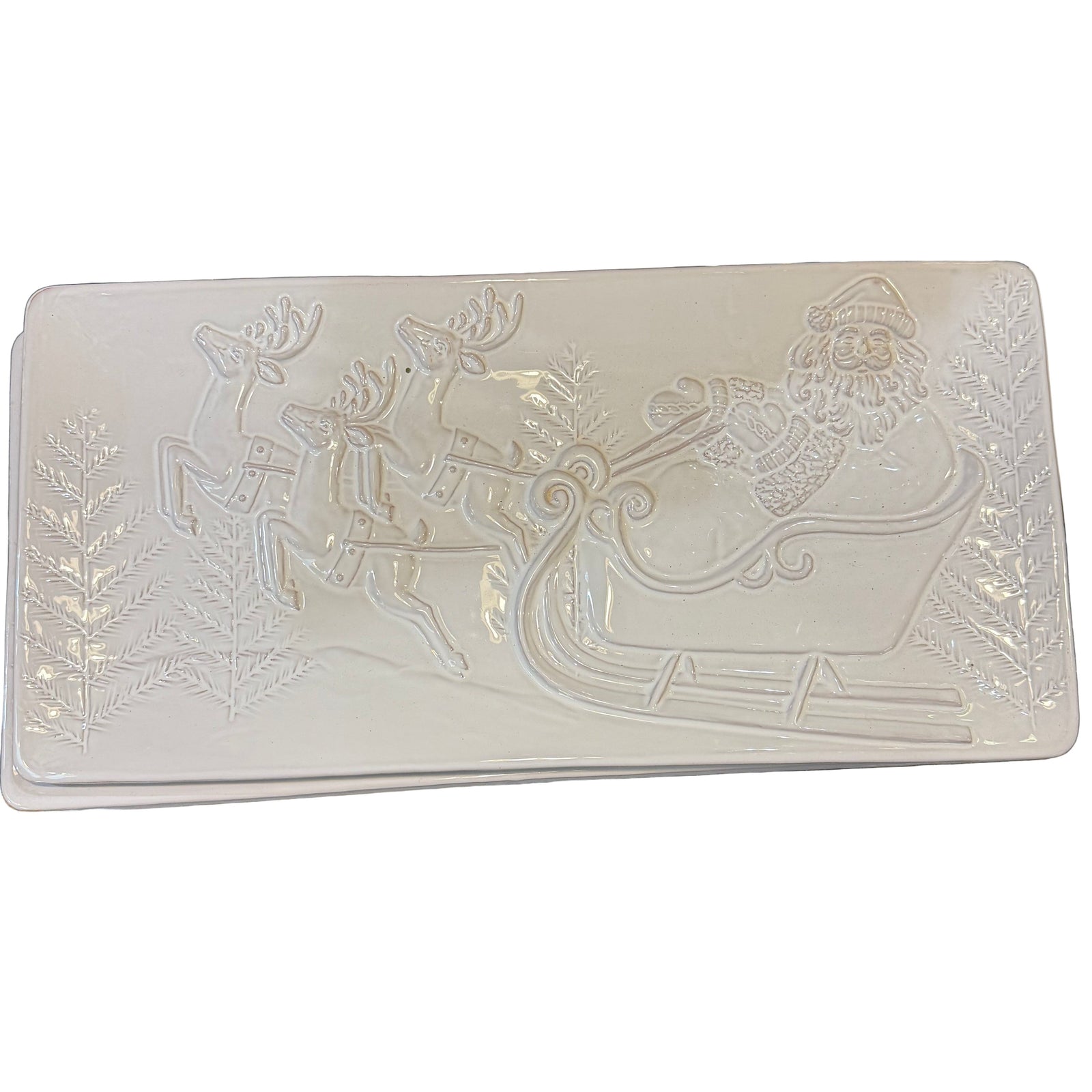 Hostess Tray Santa Sleigh Reindeer - Zinnias Gift Boutique