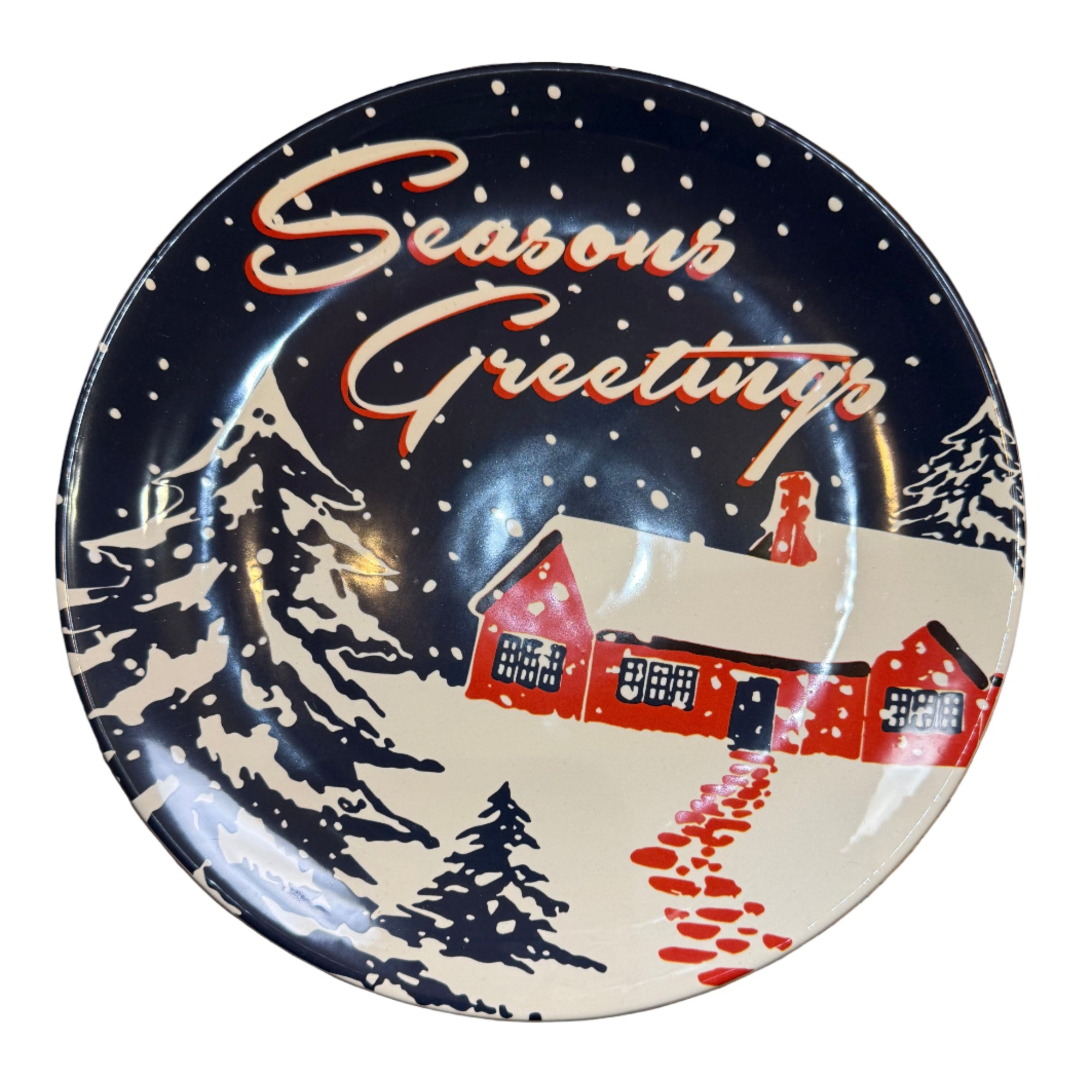 Vintage Holiday Plate 9" - Zinnias Gift Boutique